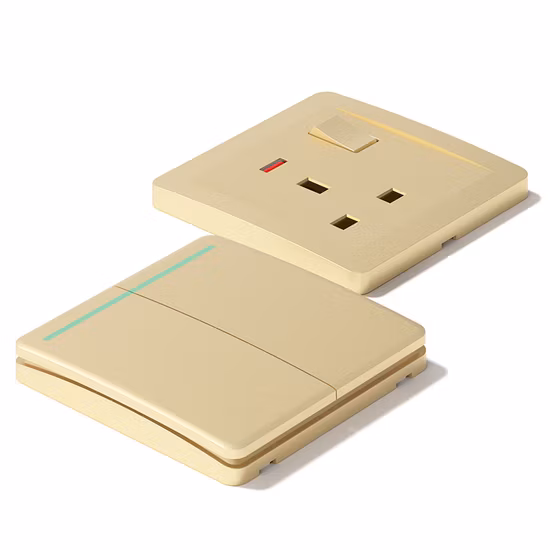 S1.3 BS Gcc Pulsador grande Wenzhou Knx Reino Unido Toma de corriente Interruptores de pared táctiles para el hotel en casa